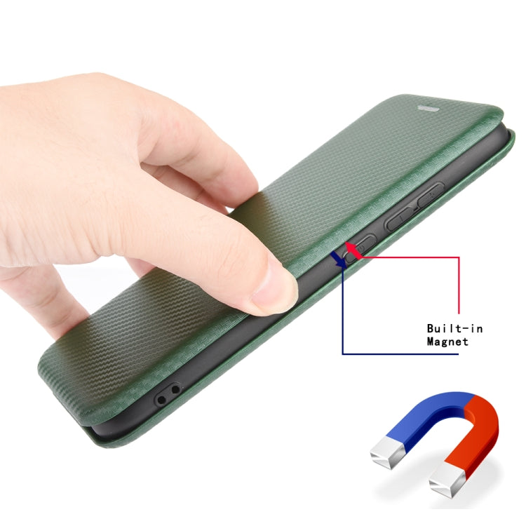 For Ulefone Note 9P Carbon Fiber Texture Horizontal Flip TPU + PC + PU Leather Case with Card Slot(Green) - Ulefone Cases by PMC Jewellery | Online Shopping South Africa | PMC Jewellery | Buy Now Pay Later Mobicred