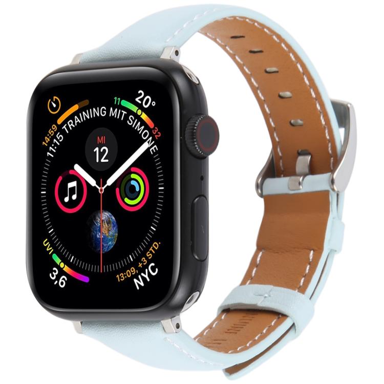 For Apple Watch 46mm / 49mm / 45mm / 44mm Silk Microfiber Leather Watch Band(Blue) - Watch Bands by PMC TechLife | Online Shopping South Africa | PMC TechLife | Buy Now Pay Later Mobicred