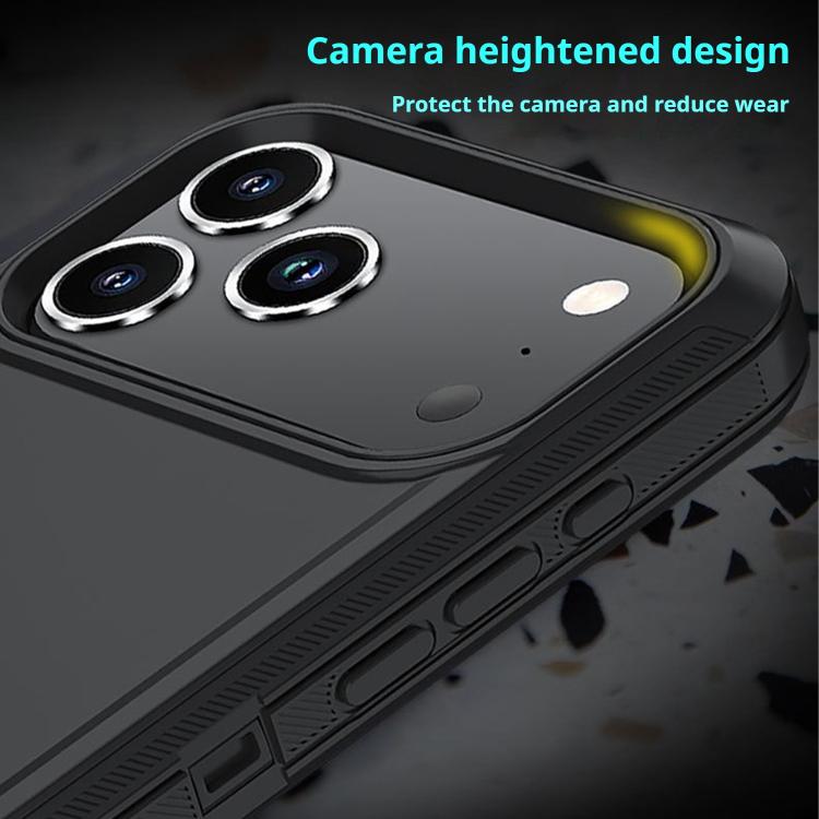 For iPhone 17 Air Kalebol Shockproof PC Hybrid TPU Phone Case with Back Clip(Black) - free shipping - PMC TechLife - Order now!