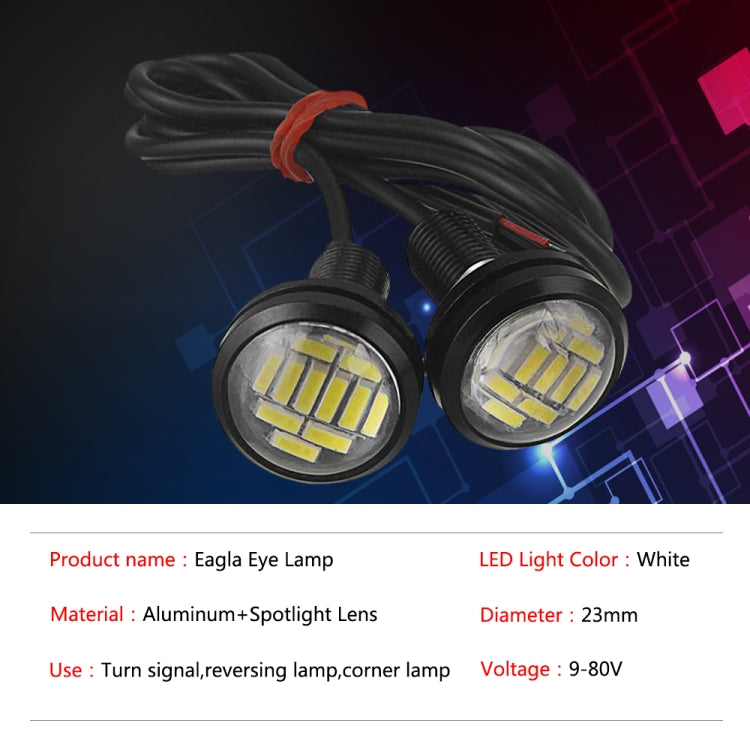 10 PCS 23mm 12LEDs SMD-4014 DC9-80V Motorcycle Eagle Eye Light(White Light) - Eagle Eye Lamps by PMC TechLife | Online Shopping South Africa | PMC TechLife | Buy Now Pay Later Mobicred