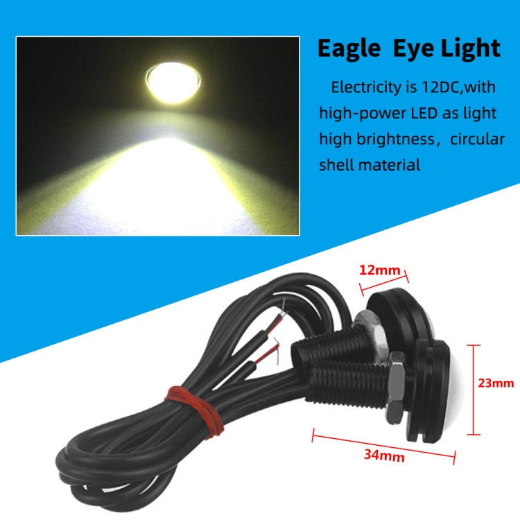 10 PCS 23mm 12LEDs SMD-4014 DC9-80V Motorcycle Eagle Eye Light(White Light) - Eagle Eye Lamps by PMC TechLife | Online Shopping South Africa | PMC TechLife | Buy Now Pay Later Mobicred