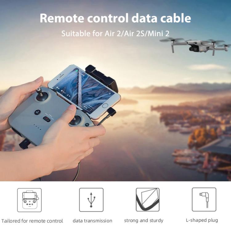 BRDRC Data Cable for DJI Mavic Air 2 / Air 2S / Mini 2, Type:30cm Type-C to Type-C - free shipping - PMC TechLife - Order now!