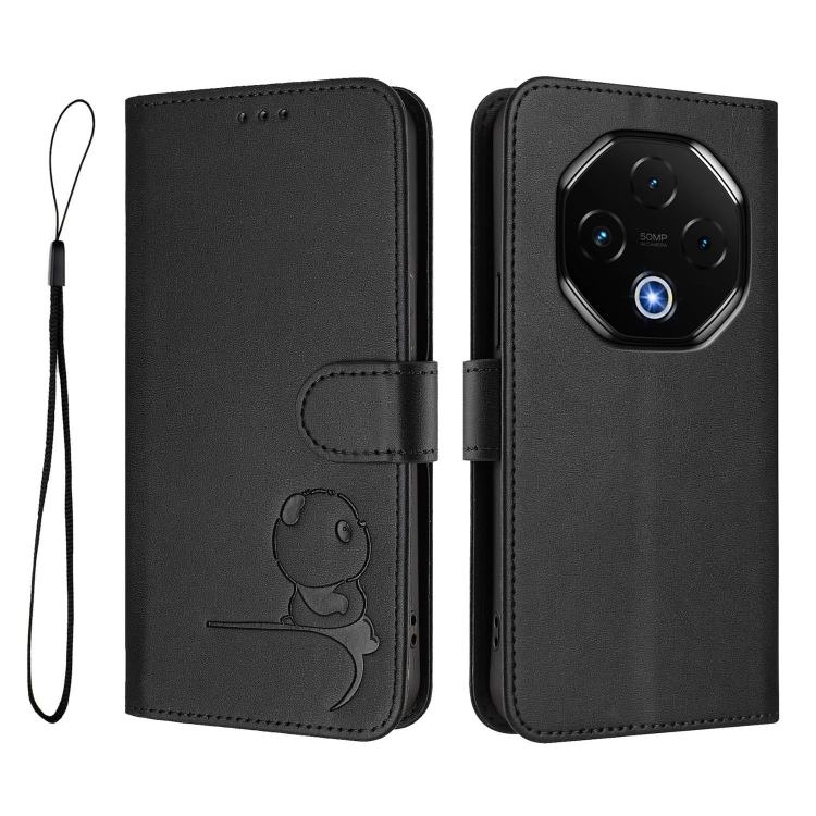 For UMIDIGI G100 Pro Litter Panda Embossing RFID Leather Phone Case with Lanyard(Black) - free shipping - PMC TechLife - Order now!