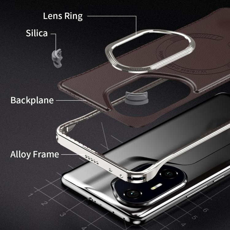 For Honor 300 J TRIBE Metal Frameless Plain Leather MagSafe Phone Case(Brown) - free shipping - PMC TechLife - Order now!