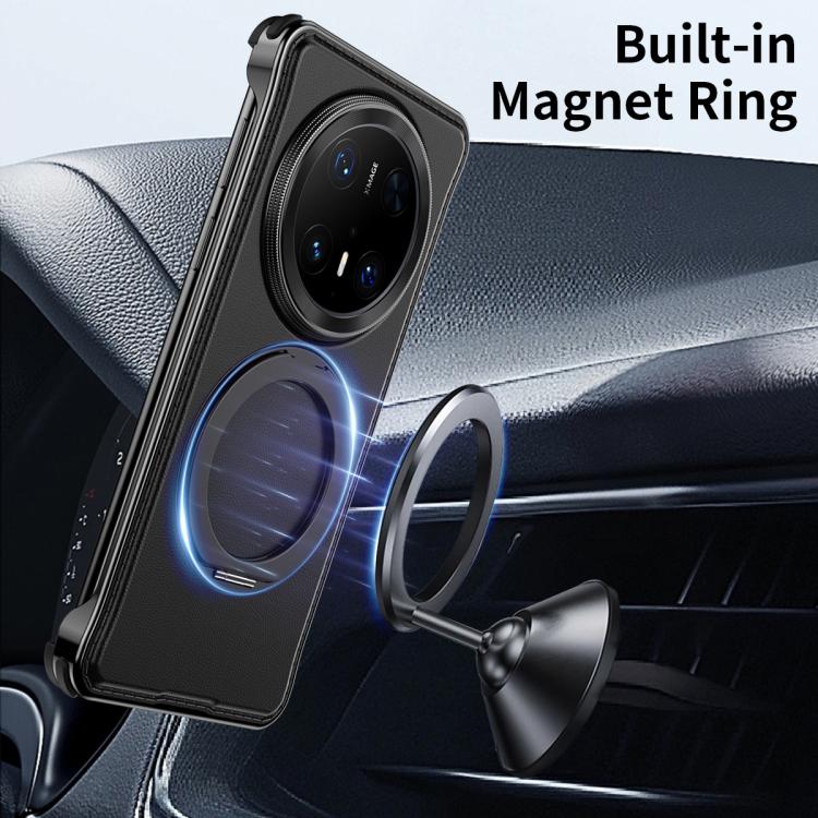 For Huawei Mate 70 Pro Metal Frameless Plain Leather MagSafe Holder Phone Case(Brown) - free shipping - PMC TechLife - Order now!