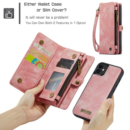 For iPhone 12 mini CaseMe-008 Detachable Multifunctional Wallet Leather Phone Case (Pink) - iPhone 12 mini Cases by CaseMe | Online Shopping South Africa | PMC Jewellery | Buy Now Pay Later Mobicred