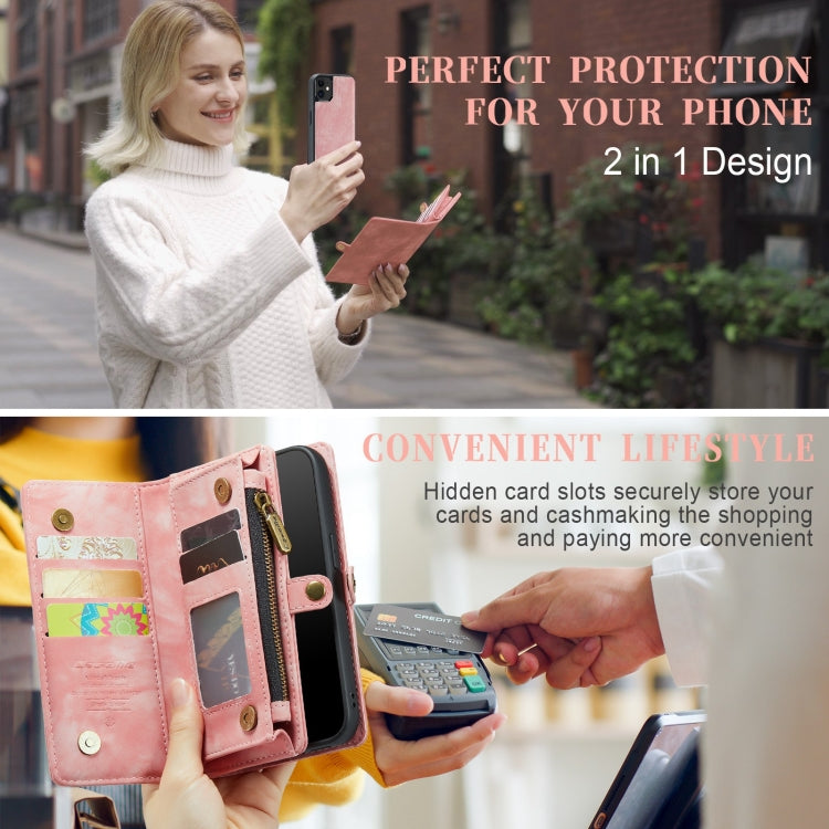 For iPhone 12 mini CaseMe-008 Detachable Multifunctional Wallet Leather Phone Case (Pink) - iPhone 12 mini Cases by CaseMe | Online Shopping South Africa | PMC Jewellery | Buy Now Pay Later Mobicred