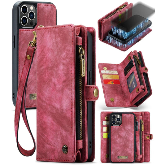 For iPhone 12 Pro Max CaseMe-008 Detachable Multifunctional Wallet Leather Phone Case (Red) - iPhone 12 Pro Max Cases by CaseMe | Online Shopping South Africa | PMC Jewellery | Buy Now Pay Later Mobicred