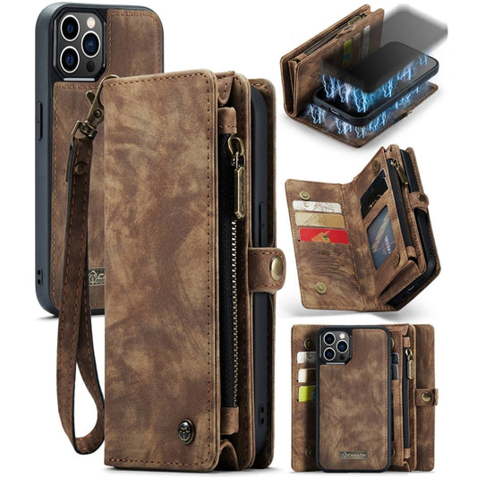 For iPhone 12 Pro Max CaseMe-008 Detachable Multifunctional Wallet Leather Phone Case (Brown) - iPhone 12 Pro Max Cases by CaseMe | Online Shopping South Africa | PMC Jewellery | Buy Now Pay Later Mobicred