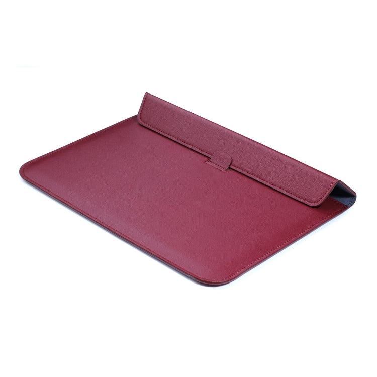 PU Leather Ultra-thin Envelope Bag Laptop Bag for MacBook Air / Pro 11 inch, with Stand Function(Wine Red) - free shipping - PMC Jewellery - Order now!