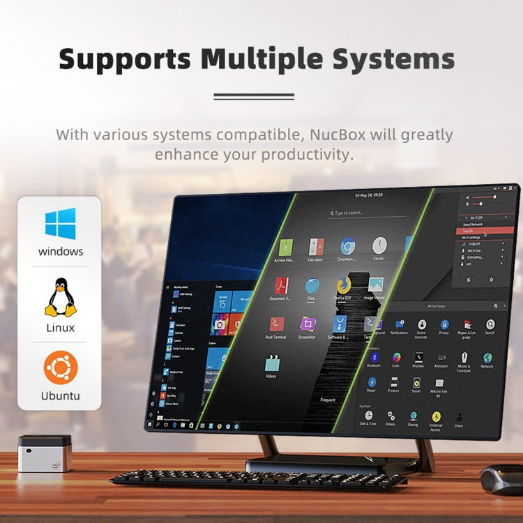GMK NucBox Windows 10 System Mini PC, Intel Celeron J4125 Quad Core 64bit 14nm 2GHz-2.7GHz, Support WiFi & Bluetooth & RJ45, 8GB+128GB,EU Plug - Windows Mini PCs by PMC Jewellery | Online Shopping South Africa | PMC Jewellery | Buy Now Pay Later Mobicred