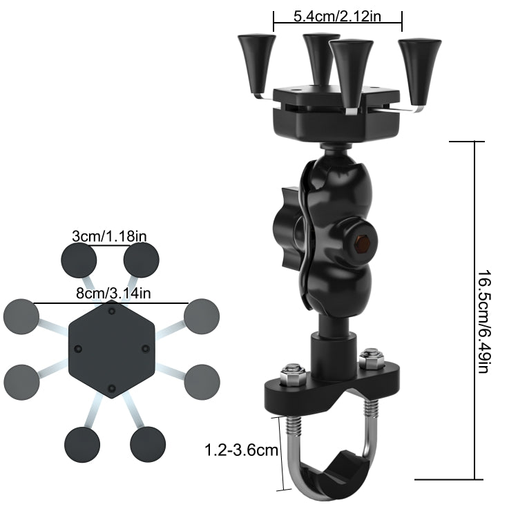 WUPP CS-1133A1 Motorcycle Four-claw X Shape Adjustable Mobile Phone Holder Bracket, Double Tap Buckle Version - free shipping - PMC TechLife - Order now!
