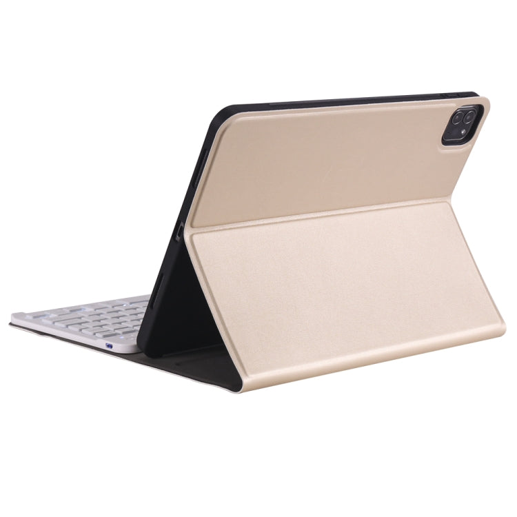 A098BS Detachable Ultra-thin Backlight Bluetooth Keyboard Tablet Case for iPad Air 4 10.9 inch (2020), with Stand & Pen Slot(Gold) - For iPad Air by PMC Jewellery | Online Shopping South Africa | PMC Jewellery | Buy Now Pay Later Mobicred