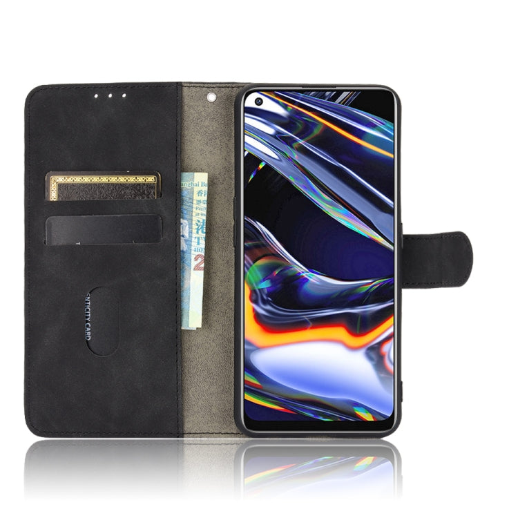 For OPPO Realme 7 Pro Solid Color Skin Feel Magnetic Buckle Horizontal Flip Calf Texture PU Leather Case with Holder & Card Slots & Wallet(Black) - Realme Cases by PMC Jewellery | Online Shopping South Africa | PMC Jewellery | Buy Now Pay Later Mobicred
