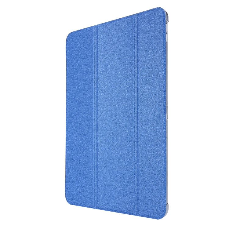 Silk Texture Flip Magnetic PU Leather Smart Case with Three-folding Holder For iPad Air 11 2024 / Air 2022 / 2020 10.9(Blue) - iPad Air (2022) / (2020) 10.9 Cases by PMC Jewellery | Online Shopping South Africa | PMC Jewellery | Buy Now Pay Later Mobicred