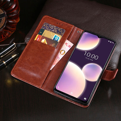 For Wiko View4 Lite idewei Crazy Horse Texture Horizontal Flip Leather Case with Holder & Card Slots & Wallet(Dark Blue) - Wiko by idewei | Online Shopping South Africa | PMC Jewellery | Buy Now Pay Later Mobicred