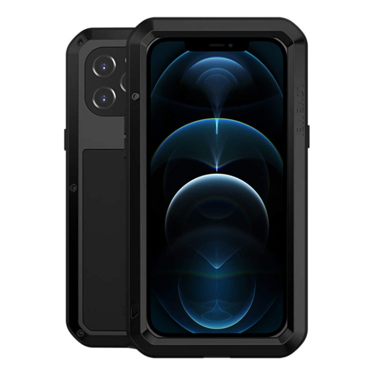 For iPhone 12 Pro Max LOVE MEI Metal Shockproof Life Waterproof Dustproof Protective Case(Black) - free shipping - PMC TechLife - Order now!