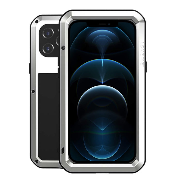 For iPhone 12 Pro Max LOVE MEI Metal Shockproof Life Waterproof Dustproof Protective Case(Silver) - free shipping - PMC TechLife - Order now!