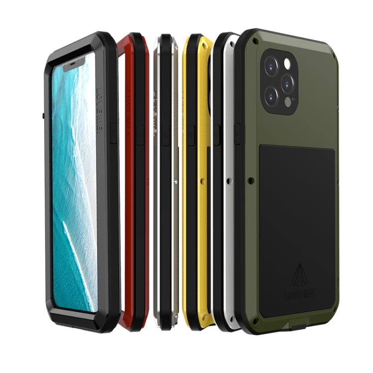 For iPhone 12 Pro Max LOVE MEI Metal Shockproof Life Waterproof Dustproof Protective Case(Red) - free shipping - PMC TechLife - Order now!