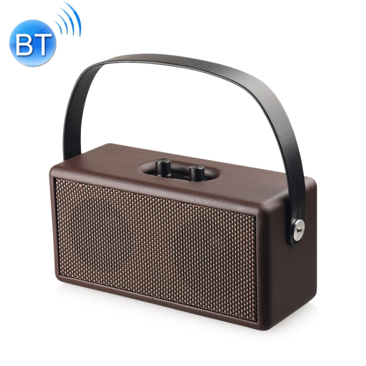 D30 Portable Subwoofer Wooden Bluetooth 4.2 Speaker, Support TF Card & 3.5mm AUX & U Disk Play(Brown) - Desktop Speaker by PMC Jewellery | Online Shopping South Africa | PMC Jewellery | Buy Now Pay Later Mobicred