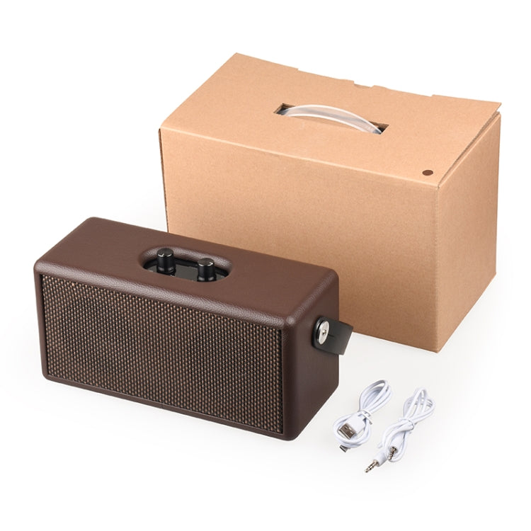 D30 Portable Subwoofer Wooden Bluetooth 4.2 Speaker, Support TF Card & 3.5mm AUX & U Disk Play(Brown) - Desktop Speaker by PMC Jewellery | Online Shopping South Africa | PMC Jewellery | Buy Now Pay Later Mobicred