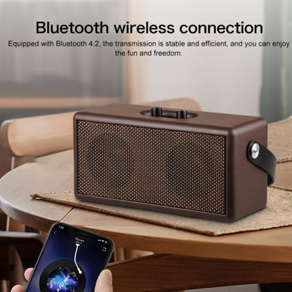 D30 Portable Subwoofer Wooden Bluetooth 4.2 Speaker, Support TF Card & 3.5mm AUX & U Disk Play(Brown) - Desktop Speaker by PMC Jewellery | Online Shopping South Africa | PMC Jewellery | Buy Now Pay Later Mobicred