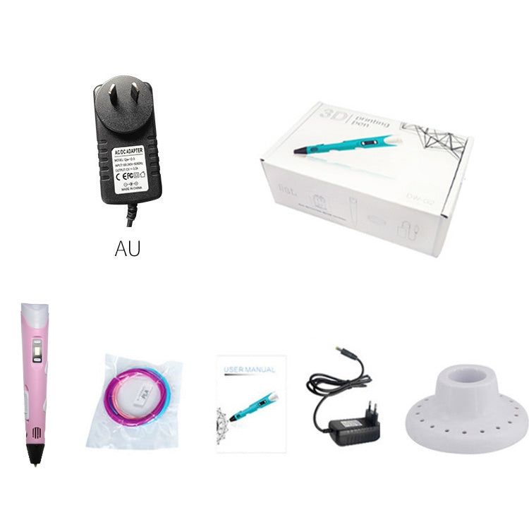 Hand-held 3D Printing Pen, AU Plug (Pink) - 3D Printer by PMC Jewellery | Online Shopping South Africa | PMC Jewellery | Buy Now Pay Later Mobicred