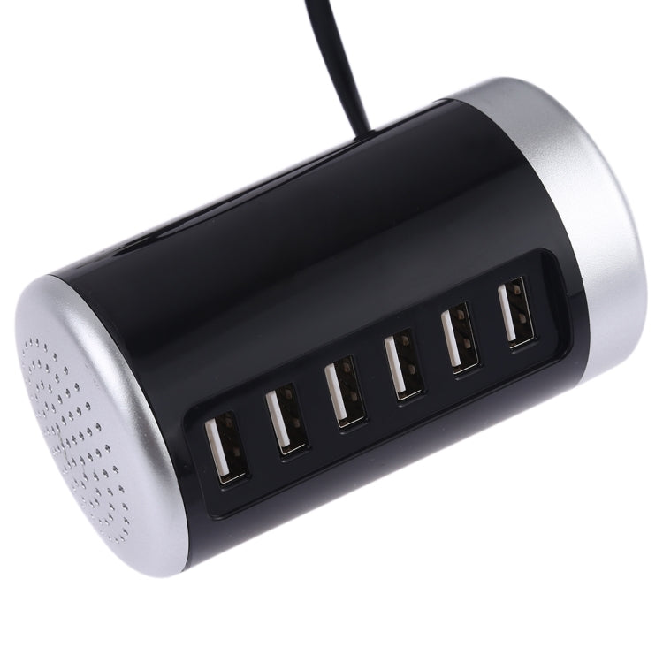 XLD4 30W 6-USB Ports Charger Station Power Adapter AC100-240V, US Plug(Black) - Multifunction Charger by PMC Jewellery | Online Shopping South Africa | PMC Jewellery | Buy Now Pay Later Mobicred