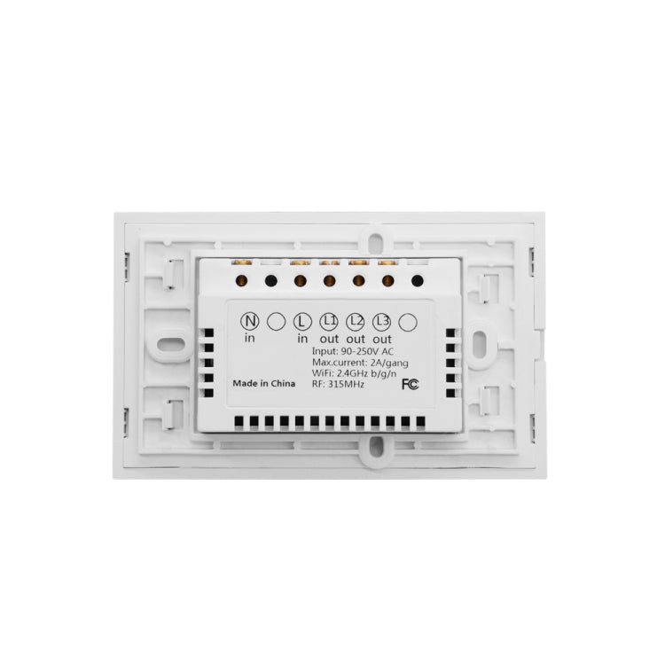 WS-US-02 EWeLink APP & Touch Control 2A 2 Gangs Tempered Glass Panel Smart Wall Switch, AC 90V-250V, US Plug - Smart Socket by PMC TechLife | Online Shopping South Africa | PMC TechLife | Buy Now Pay Later Mobicred