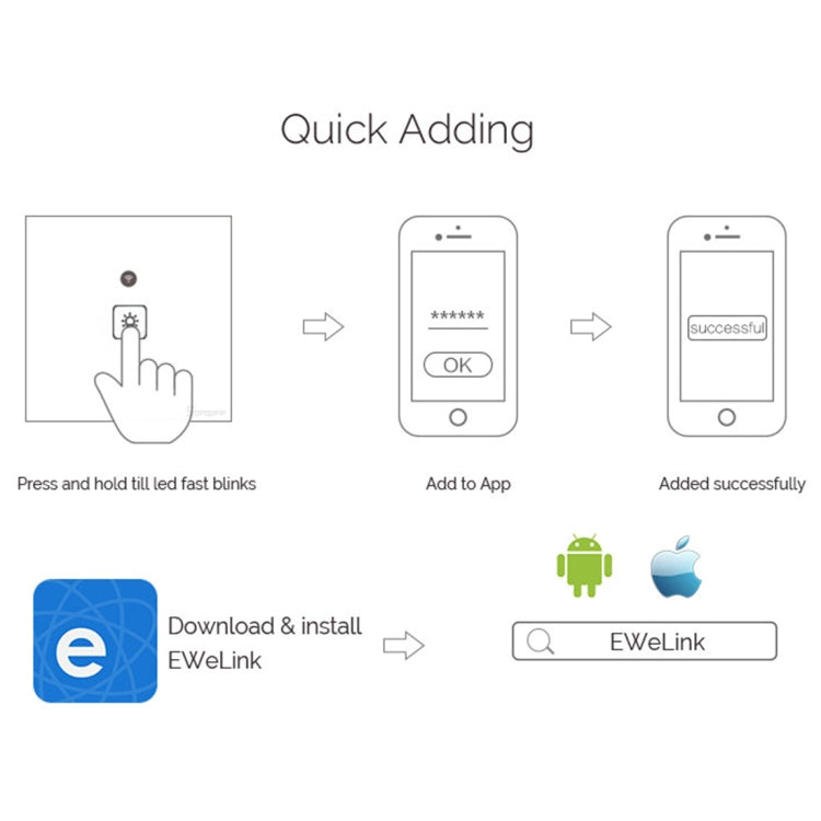WS-UK-02 EWeLink APP & Touch Control 2A 2 Gangs Tempered Glass Panel Smart Wall Switch, AC 90V-250V, UK Plug - Smart Socket by PMC TechLife | Online Shopping South Africa | PMC TechLife | Buy Now Pay Later Mobicred