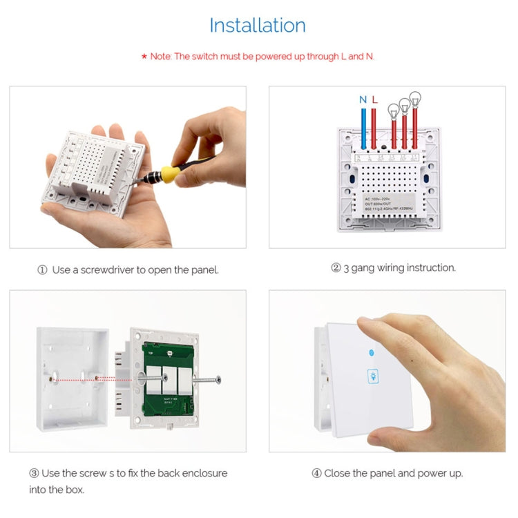 WS-UK-02 EWeLink APP & Touch Control 2A 2 Gangs Tempered Glass Panel Smart Wall Switch, AC 90V-250V, UK Plug - Smart Socket by PMC Jewellery | Online Shopping South Africa | PMC Jewellery | Buy Now Pay Later Mobicred