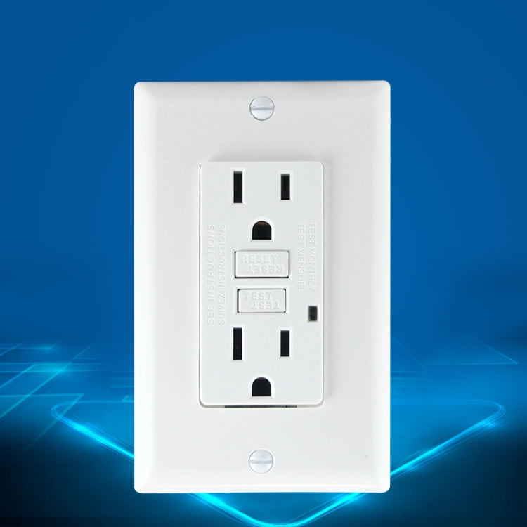 PC Double-connection Power Socket Switch with USB, US Plug, Square White UL 20A Leakage Protection Socket - Switch by PMC Jewellery | Online Shopping South Africa | PMC Jewellery | Buy Now Pay Later Mobicred