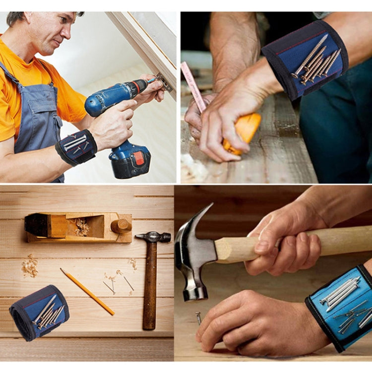 1680D Oxford Cloth Pocket Magnetic Wristband Storage Pockets Tool(Blue) - Storage Bags & Boxes by PMC TechLife | Online Shopping South Africa | PMC TechLife