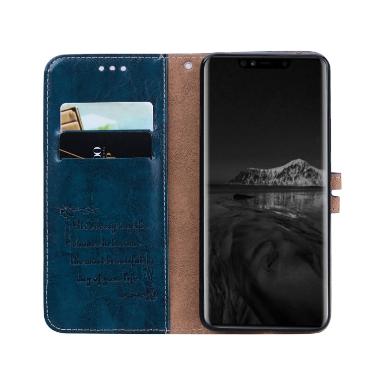 Business Style Oil Wax Texture Horizontal Flip Leather Case for Huawei Mate 20 Pro, with Holder & Card Slots & Wallet (Blue) - Huawei Cases by PMC Jewellery | Online Shopping South Africa | PMC Jewellery | Buy Now Pay Later Mobicred