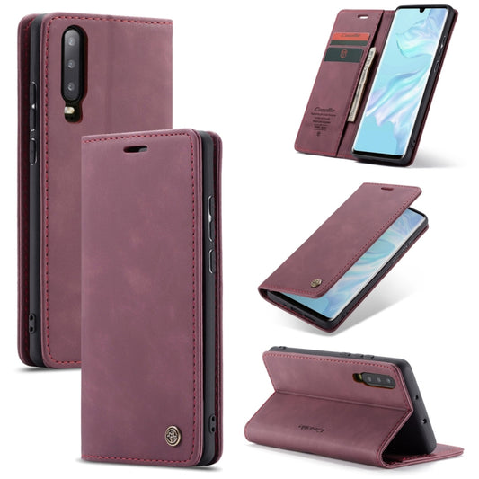 CaseMe-013 Multifunctional Retro Frosted Horizontal Flip Leather Case for Huawei P30, with Card Slot & Holder & Wallet (Wine Red) - Huawei Cases by CaseMe | Online Shopping South Africa | PMC Jewellery | Buy Now Pay Later Mobicred