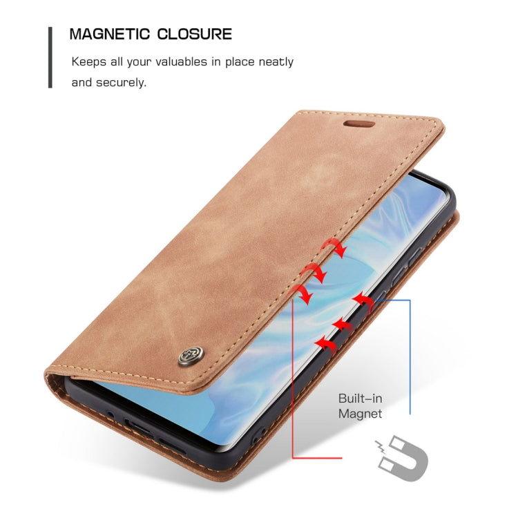 CaseMe-013 Multifunctional Retro Frosted Horizontal Flip Leather Case for Huawei P30, with Card Slot & Holder & Wallet (Brown) - Huawei Cases by CaseMe | Online Shopping South Africa | PMC Jewellery | Buy Now Pay Later Mobicred