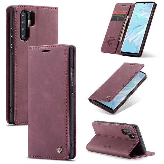 CaseMe-013 Multifunctional Retro Frosted Horizontal Flip Leather Case for Huawei P30 Pro, with Card Slot & Holder & Wallet (Wine Red) - Huawei Cases by CaseMe | Online Shopping South Africa | PMC Jewellery | Buy Now Pay Later Mobicred