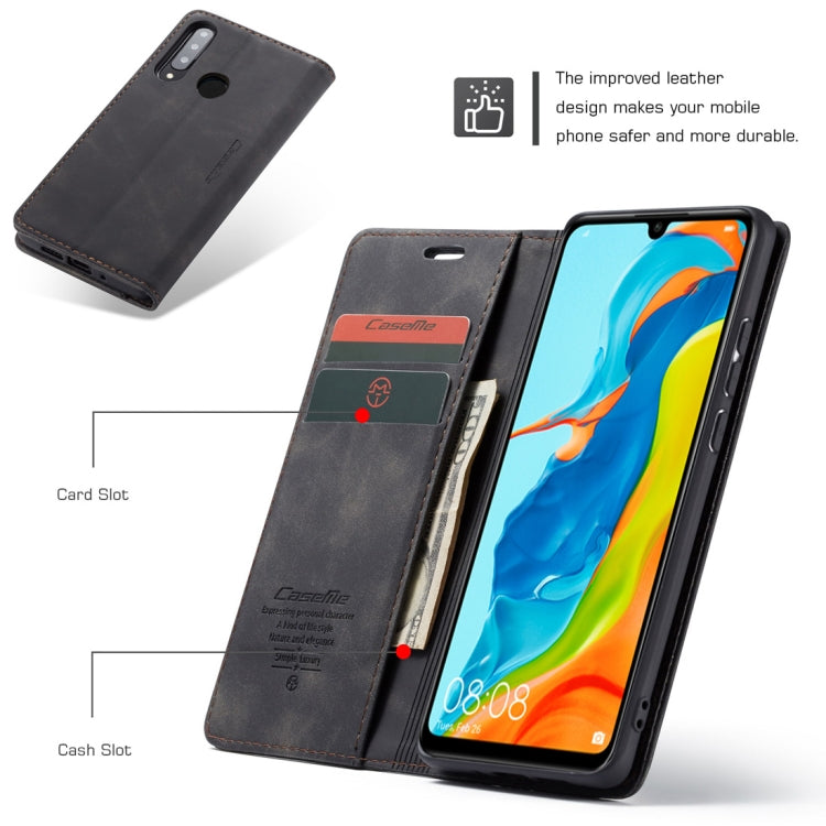 CaseMe-013 Multifunctional Retro Frosted Horizontal Flip Leather Case for Huawei P30 Lite, with Card Slot & Holder & Wallet (Black) - Huawei Cases by CaseMe | Online Shopping South Africa | PMC Jewellery | Buy Now Pay Later Mobicred