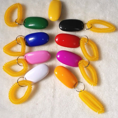 10 PCS Pet Training Clicker Button Dog Training Whistle with Key Chain & Spring Chain, Random Color Delivery - Training Aids by PMC Jewellery | Online Shopping South Africa | PMC Jewellery | Buy Now Pay Later Mobicred