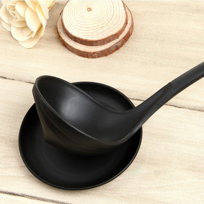 Stand Up Ladle Spoon with Tray for Home or Commercial Kitchen, Spoon Size: 28.5*8.2cm(Black) - Gadgets by PMC Jewellery | Online Shopping South Africa | PMC Jewellery | Buy Now Pay Later Mobicred