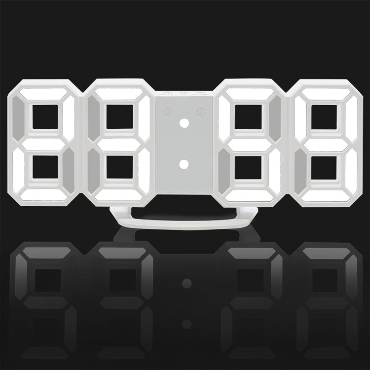 Multi-Function Large 3D LED Digital Wall Alarm Clock with Snooze Function, 12/24 Hours Display for Home, Kitchen, Office, DC 5V, CE Certificated(White) - Wall Clock by PMc TechLife | Online Shopping South Africa | PMc TechLife | Buy Now Pay Later Mobicred