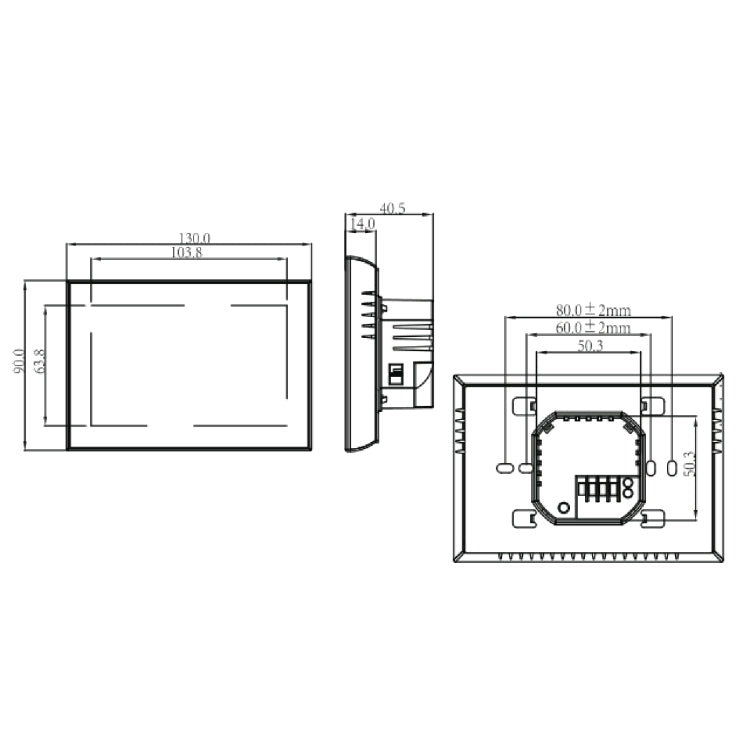 BHT-8000-GA Control Water Heating Energy-saving and Environmentally-friendly Smart Home Negative Display LCD Screen Round Room Thermostat without WiFi(White) - Thermostat & Thermometer by PMC Jewellery | Online Shopping South Africa | PMC Jewellery | Buy Now Pay Later Mobicred