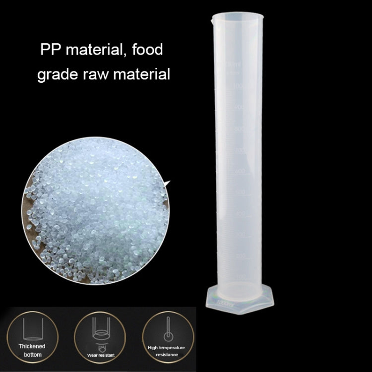 1000mL PP Plastic Spout Graduation Measuring Cylinder with Hexagonal Base (Transparent) - Gadgets by PMC TechLife | Online Shopping South Africa | PMC TechLife | Buy Now Pay Later Mobicred