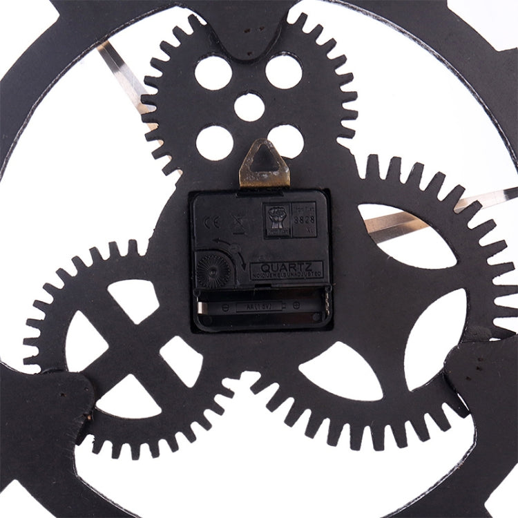Retro Wooden Round Single-sided Gear Clock Number Wall Clock, Diameter: 58cm (Silver) - Wall Clock by PMc TechLife | Online Shopping South Africa | PMc TechLife | Buy Now Pay Later Mobicred