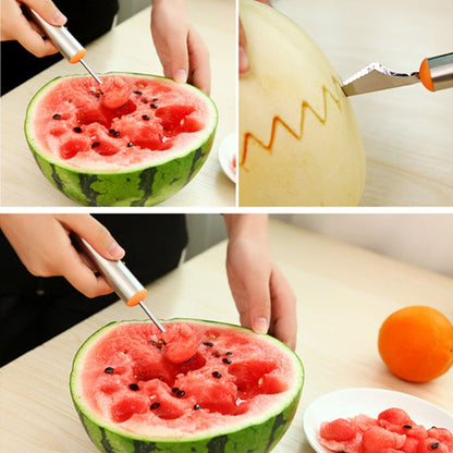 Multifunctional 2 in 1 Melon Baller Scoop Spoon with Fruit Carving Knife Salads Desserts Scooper, Random Color Delivery - Gadgets by PMC Jewellery | Online Shopping South Africa | PMC Jewellery | Buy Now Pay Later Mobicred