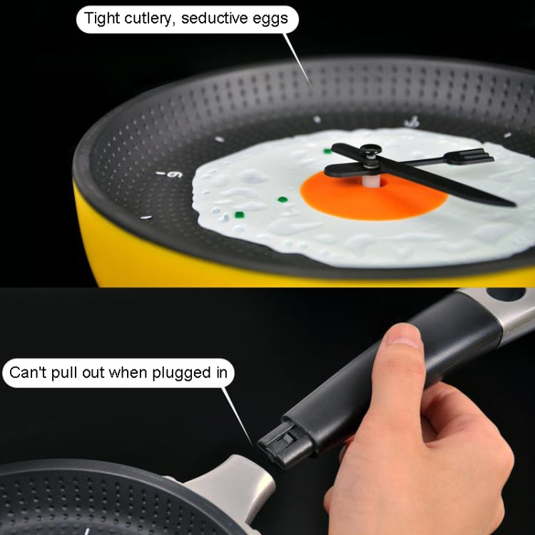 Fried Egg Pan Shape Creative Living Room Decorative Wall Clock (Black) - Wall Clock by PMc TechLife | Online Shopping South Africa | PMc TechLife | Buy Now Pay Later Mobicred