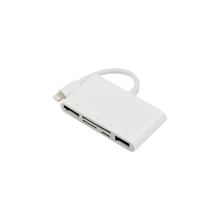 NK-1032 5 In 1 8 Pin to HDMI Multi-function Mobile Phone Converter Adapter (White) - Converter & Adapter by PMC Jewellery | Online Shopping South Africa | PMC Jewellery | Buy Now Pay Later Mobicred