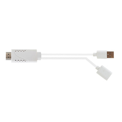 USB Male + USB 2.0 Female to HDMI Phone to HDTV Adapter Cable(White) - Video & Audio Cable by PMC Jewellery | Online Shopping South Africa | PMC Jewellery | Buy Now Pay Later Mobicred