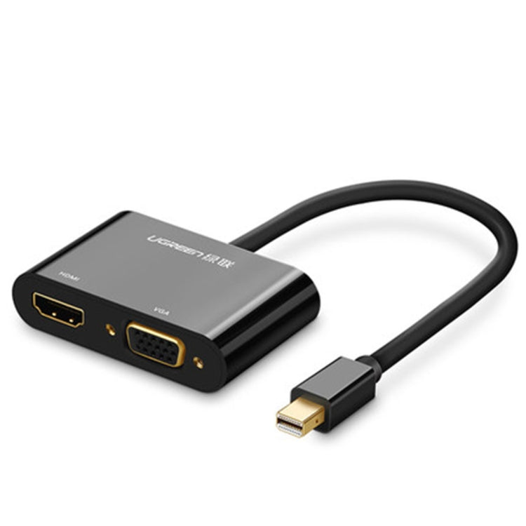 Ugreen 2 in 1 HD 1080P 4K Thunderbolt Mini DisplayPort DP to HDMI & VGA Plastic Shell Adapter Converter / Cable for Projector,Television,Monitor(Black) - Converter by UGREEN | Online Shopping South Africa | PMC Jewellery | Buy Now Pay Later Mobicred