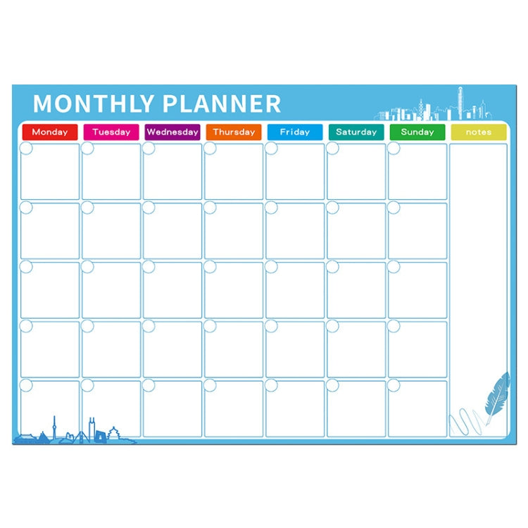 Magnetic Monthly Planner Refrigerator Magnet PET Magnetic Soft Whiteboard, Size: 29.7cm x 42cm (Blue) - Message Boards by PMC Jewellery | Online Shopping South Africa | PMC Jewellery